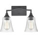 Caily 2 Light 15.75 inch Matte Black Vanity Light Wall Light